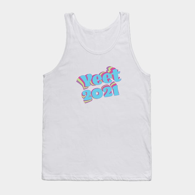 Retro Colorful Yeet 2021 Tank Top by Jitterfly